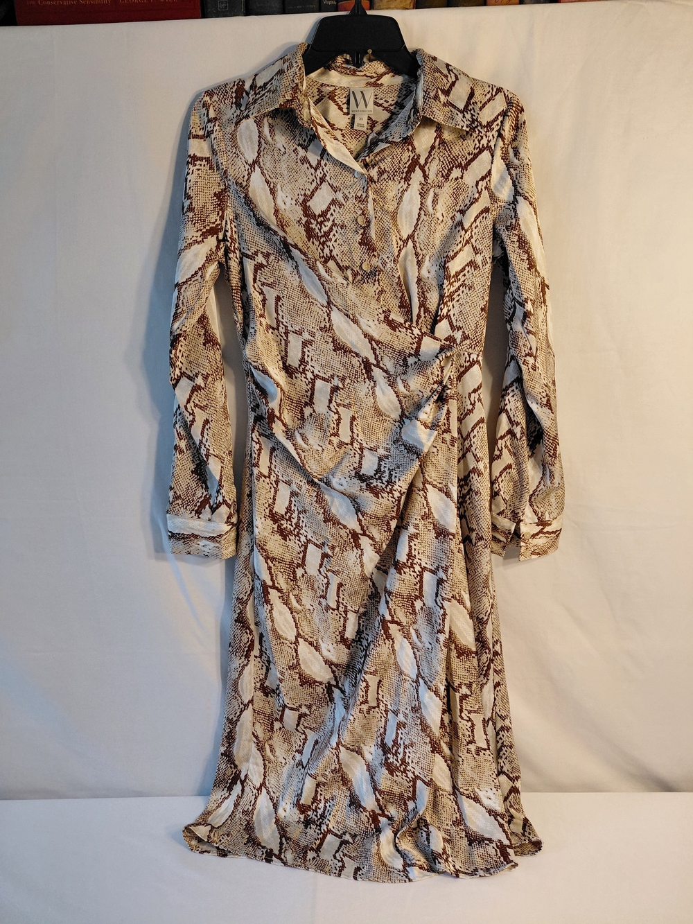 Worthington Leona Long-Sleeve Snake-Print Wrap Dress NWT XS-XXL